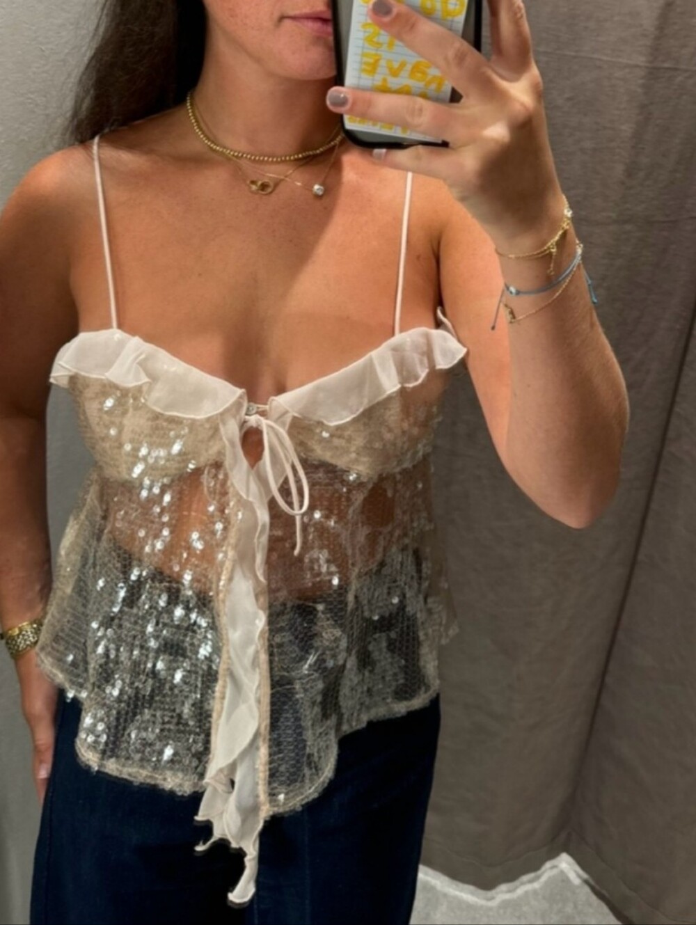 Zara sparkle sequin  top pink size small